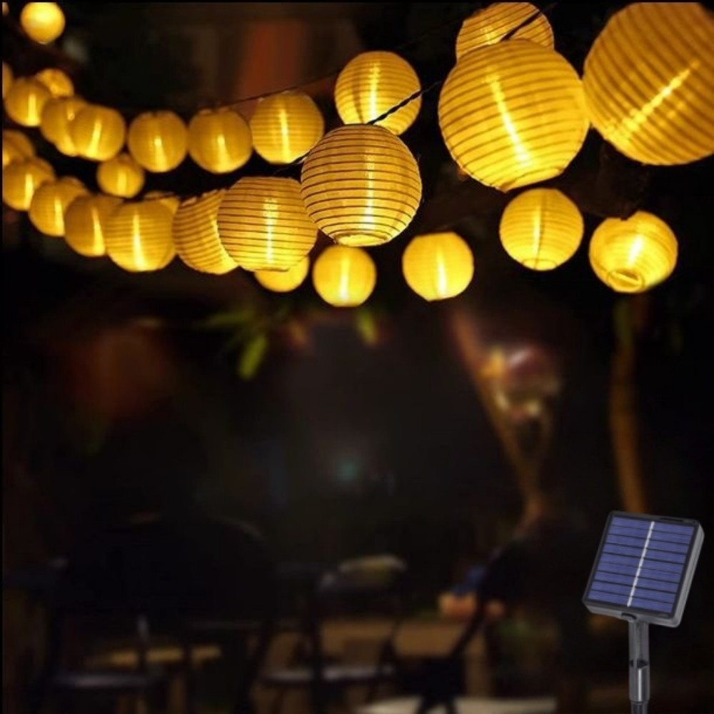 Lantern Paper Solar - 5M/8M Solar Paper Lantern String Lights