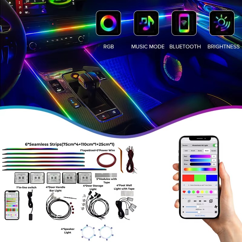 Ambient Led Strip - Car Ambient Light Kit 18 in