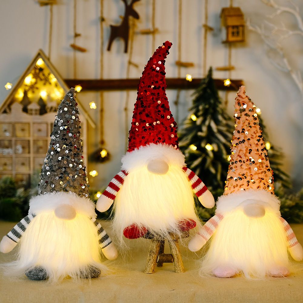 Home Decor Lighting Tree - Glowing Knitted Gnome Doll with Led