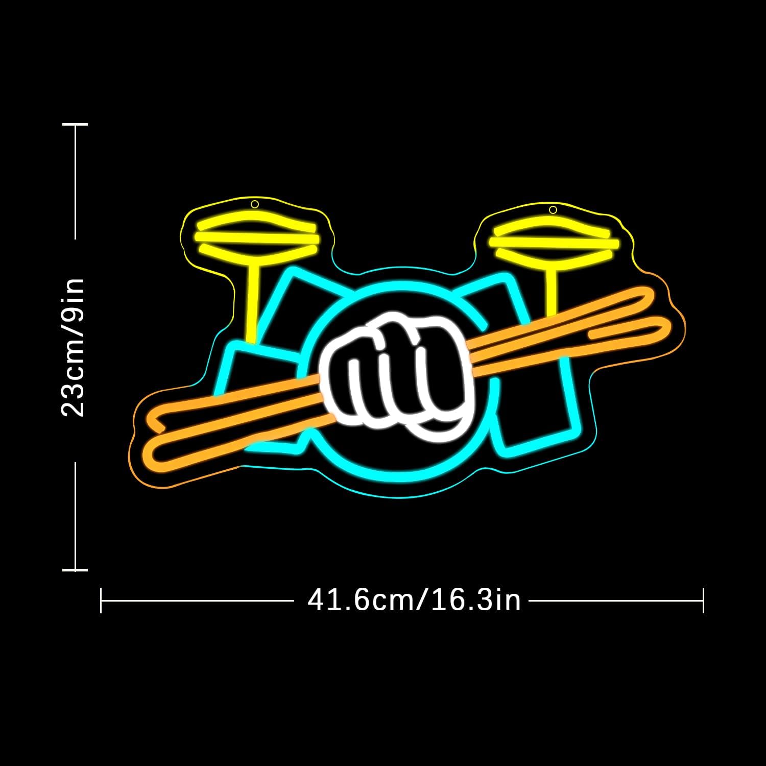 Drum Set Neon Sign USB Powered - Lighting Decoration Ideas recension och pris