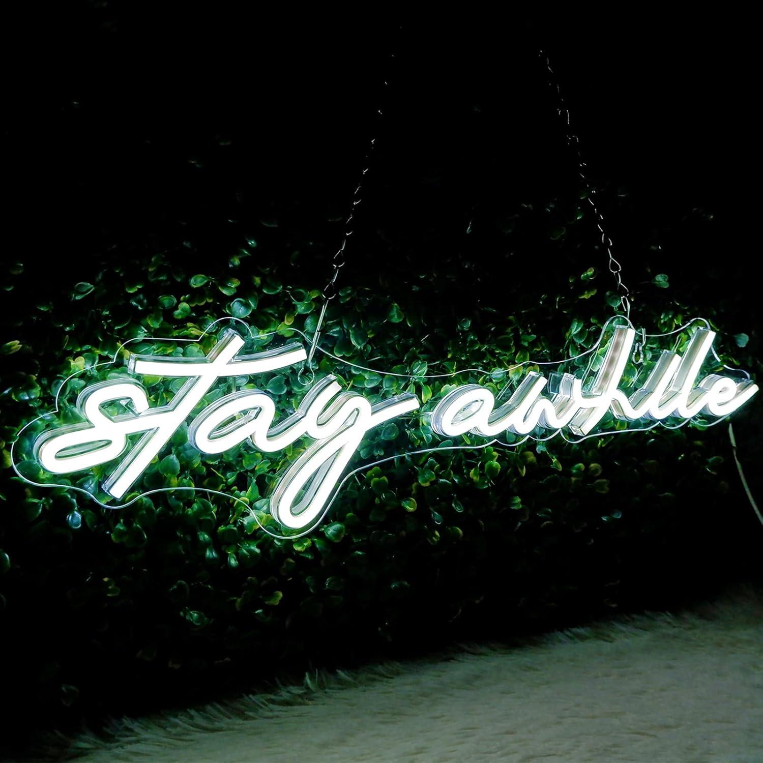 Stay Awhile Neon Signs USB Dim - Led Lighting Wall Decor recension och pris