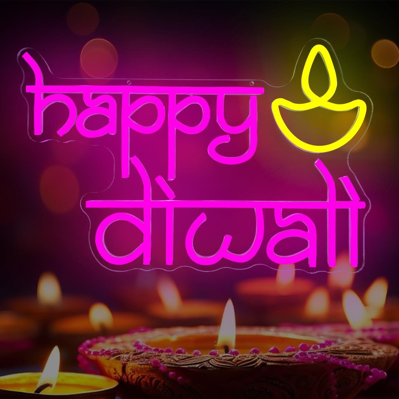 Happy Diwali Neon Sign USB Pow - Led Lighting Wall Decor recension och pris