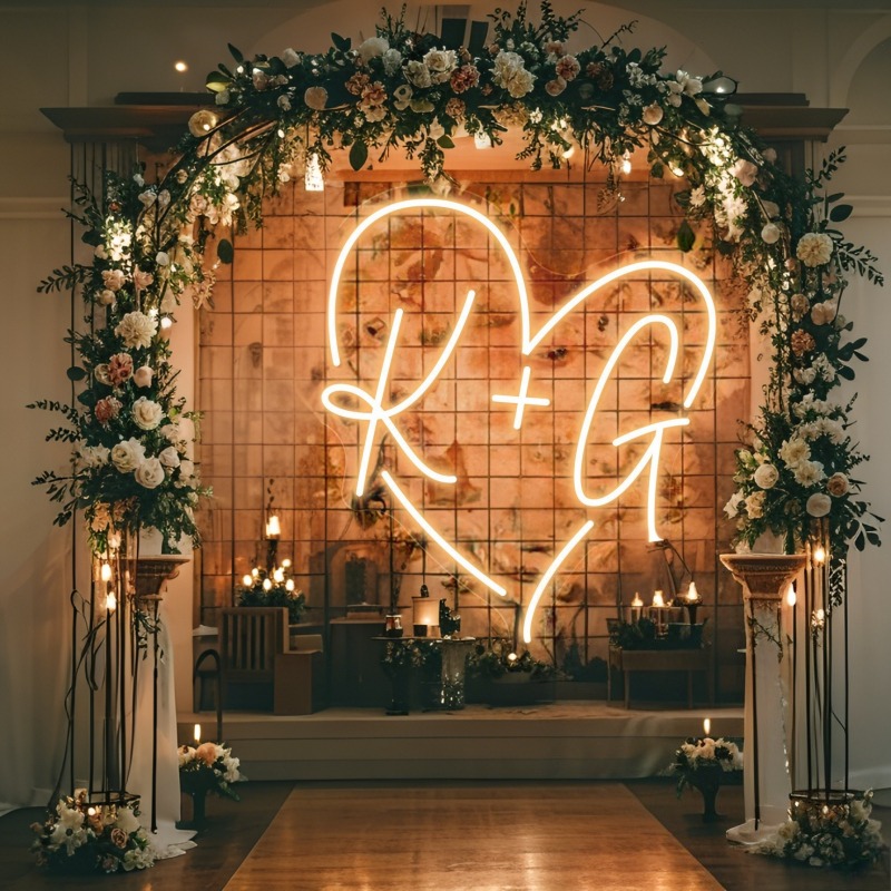 Custom Initials Heart LED Neon - Lighting Decoration Ideas recension och pris