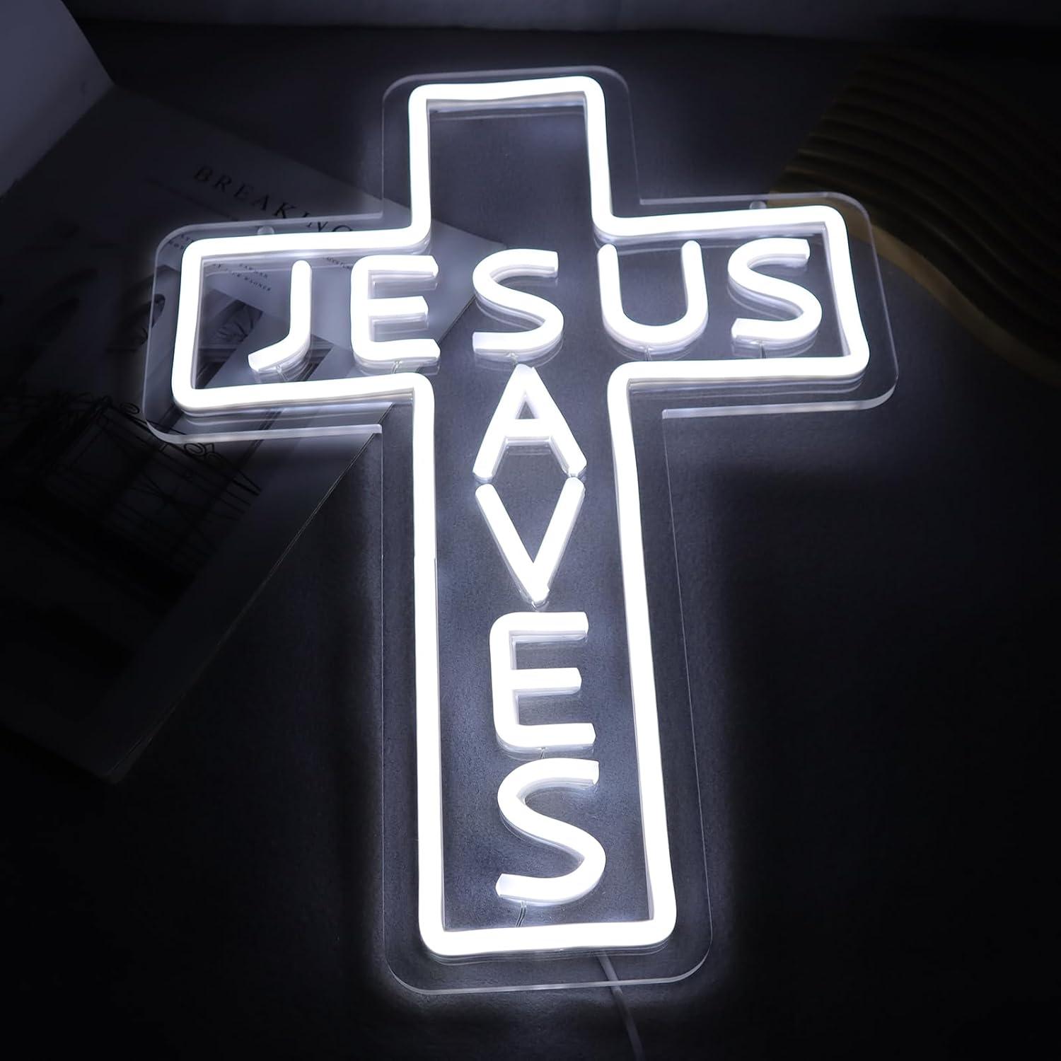 Jesus Saves Cross Neon Signs U - Led Lighting Wall Decor recension och pris