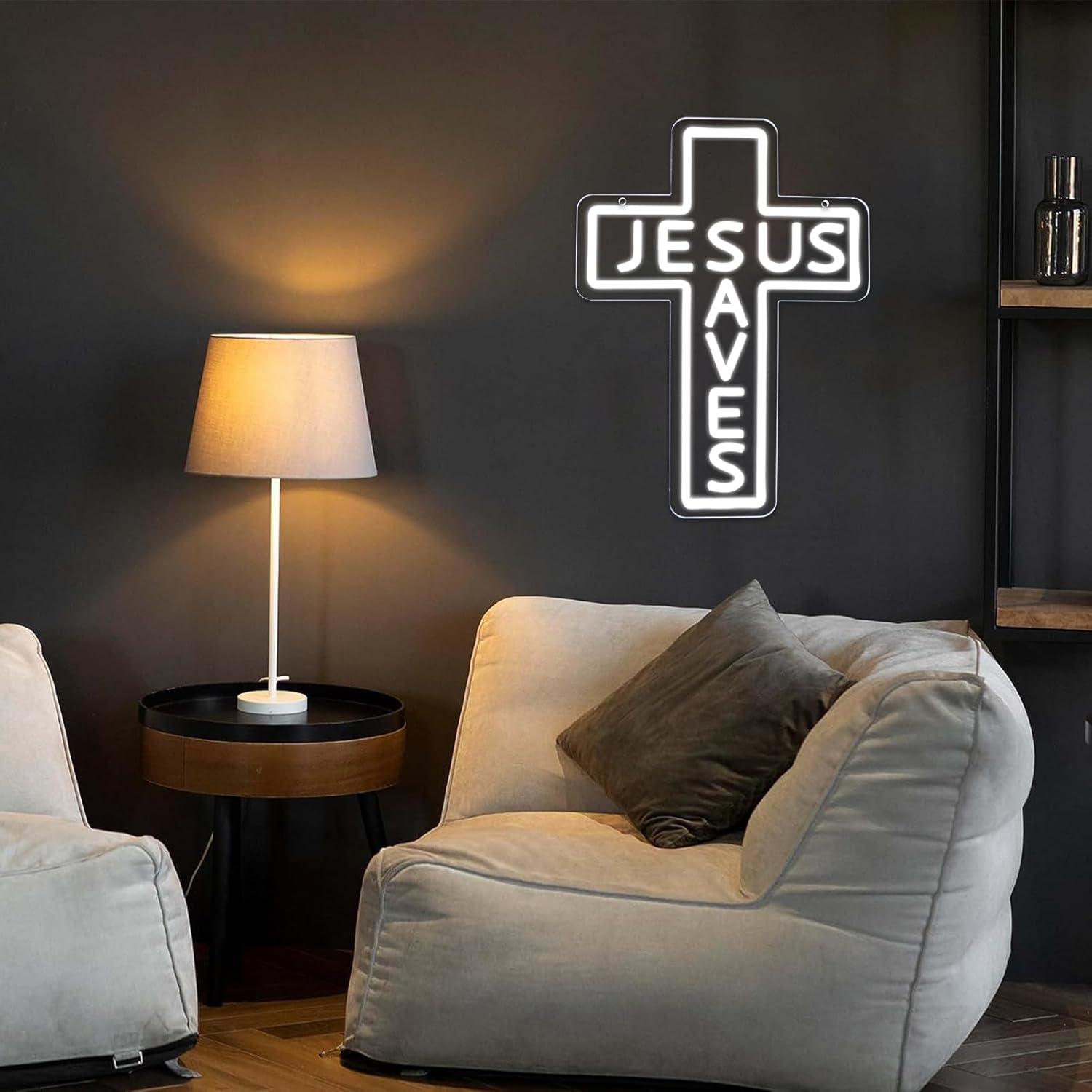 Jesus Saves Cross Neon Signs U - Led Lighting Wall Decor recension och pris