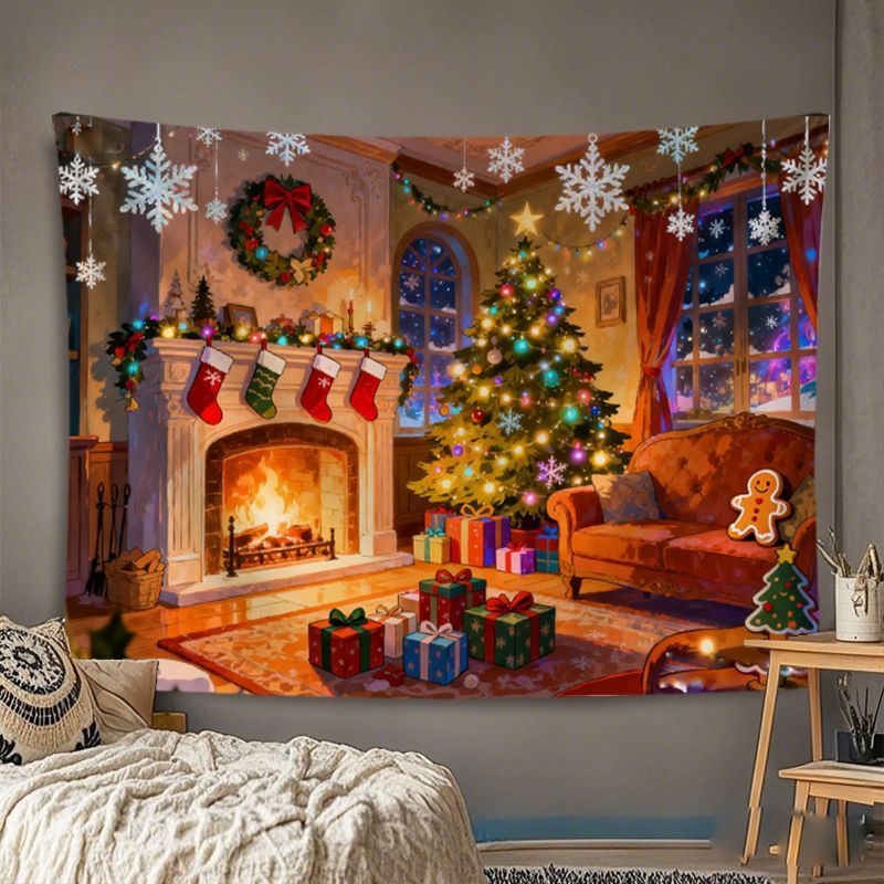 VIKAMA Wall Tapestry Christmas - Home Decor Lighting Tree recension och pris