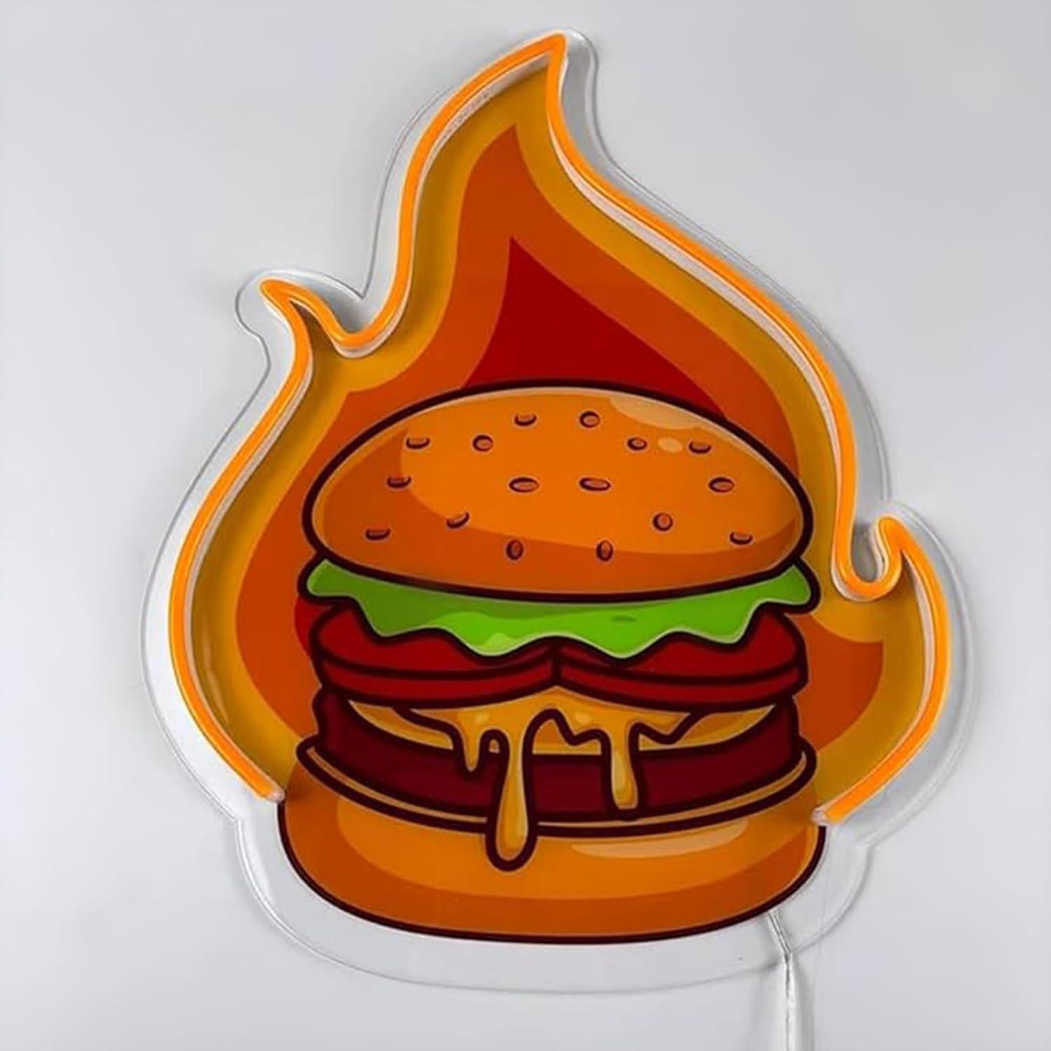 Burger Neon Sign LED Hamburger - Lighting Decoration Ideas recension och pris