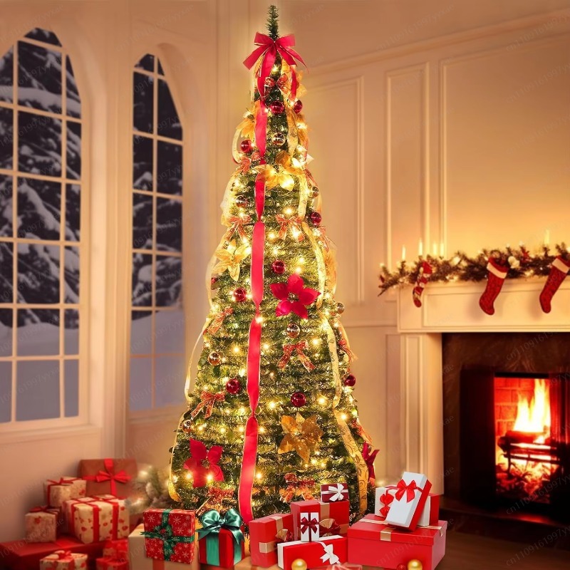 180CM Pre‑Lit Foldable Christm - Home Decor Lighting Tree recension och pris