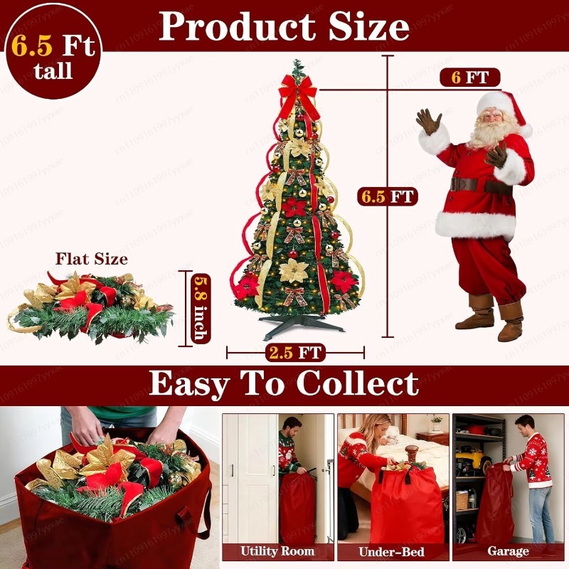 180CM Pre‑Lit Foldable Christm - Home Decor Lighting Tree recension och pris